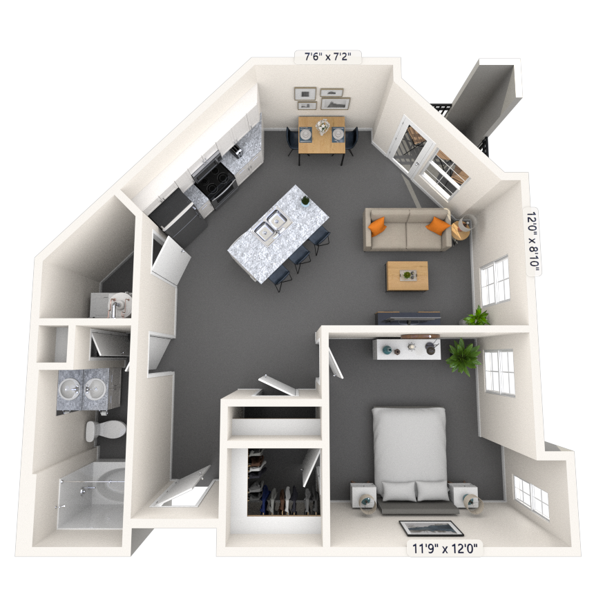 Floorplan image of unit 2258